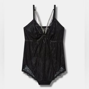Torrid Diamante Lace Black Bodysuit